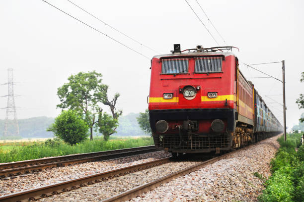 Passenger Train Close Up Passenger train close up outdoor in the nature. india train stock pictures, royalty-free photos & images