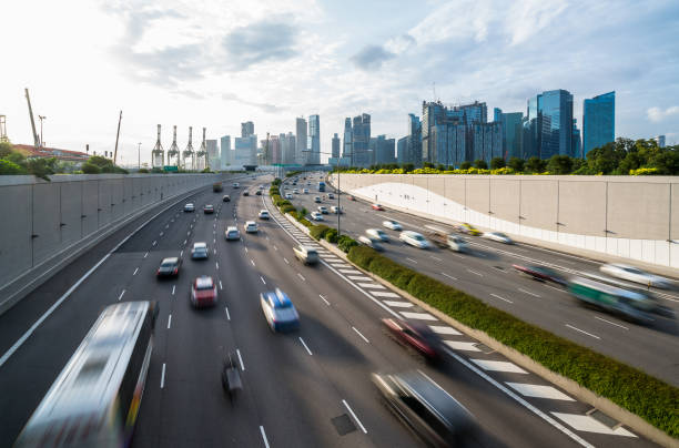 istock Busy road and city background during rush hour 669862954