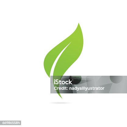 istock Eco icon green leaf vector illustration isolated. 669865584
