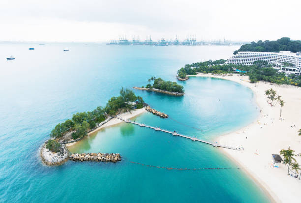 istock Sentosa Island Beach aerial view 669866350