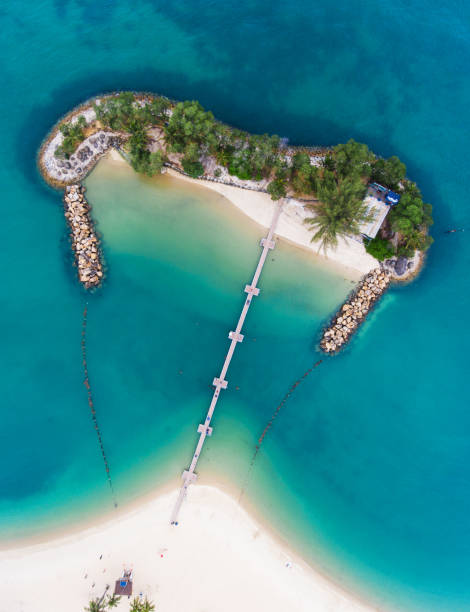 istock Sentosa Island Beach aerial view 669866354