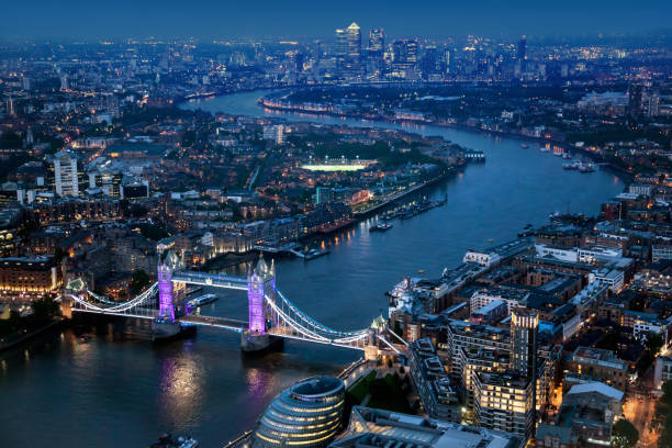 istock View over London at night. 669868756