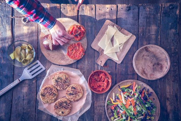 istock Preparing Vegetarian Tofu Burger 669877206