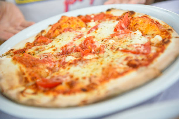istock Vegetarian Pizza On The Plate 669881920