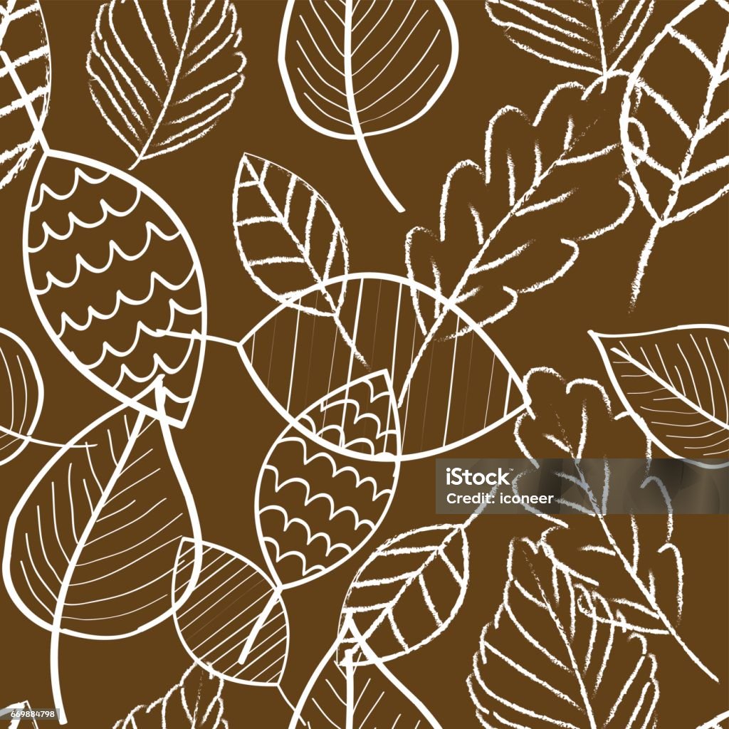 Lá Hình Nền Doodle Màu Nâu Thiết Kế Retro Mẫu Liền Mạch Hình minh ...