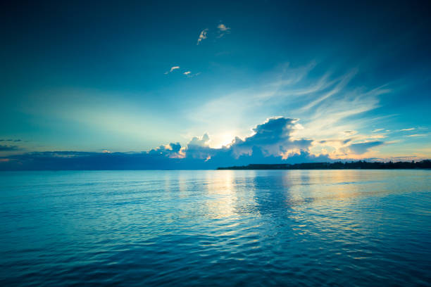 Beautiful sunrise over the tropical beach