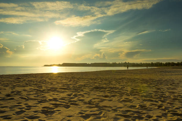 istock Beautiful sunrise over the tropical beach 669895828