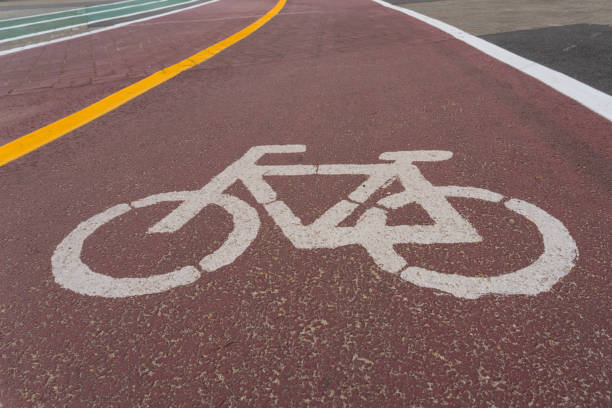 istock bicycle lane in public park 669900042