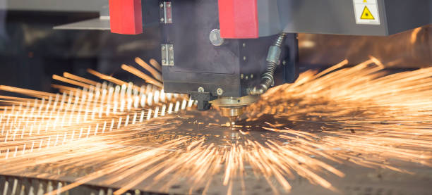 istock Precision CNC Laser cutting metal sheet 669902660
