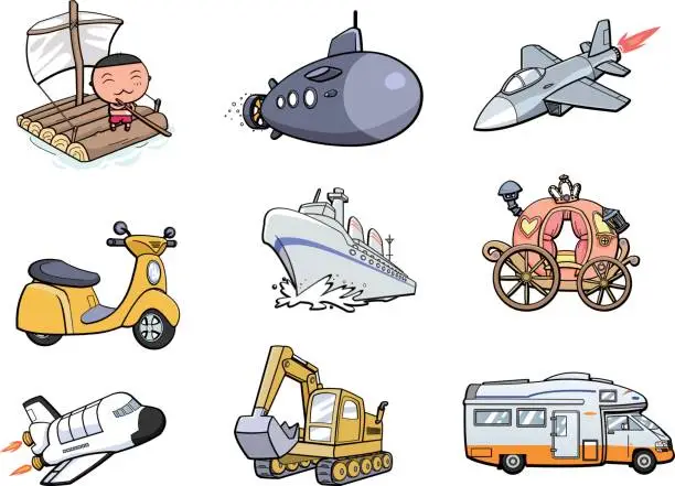 Vector illustration of Objects and animals icons