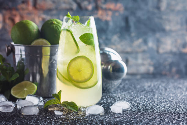 istock Mojito cocktail with lime and mint 669903260