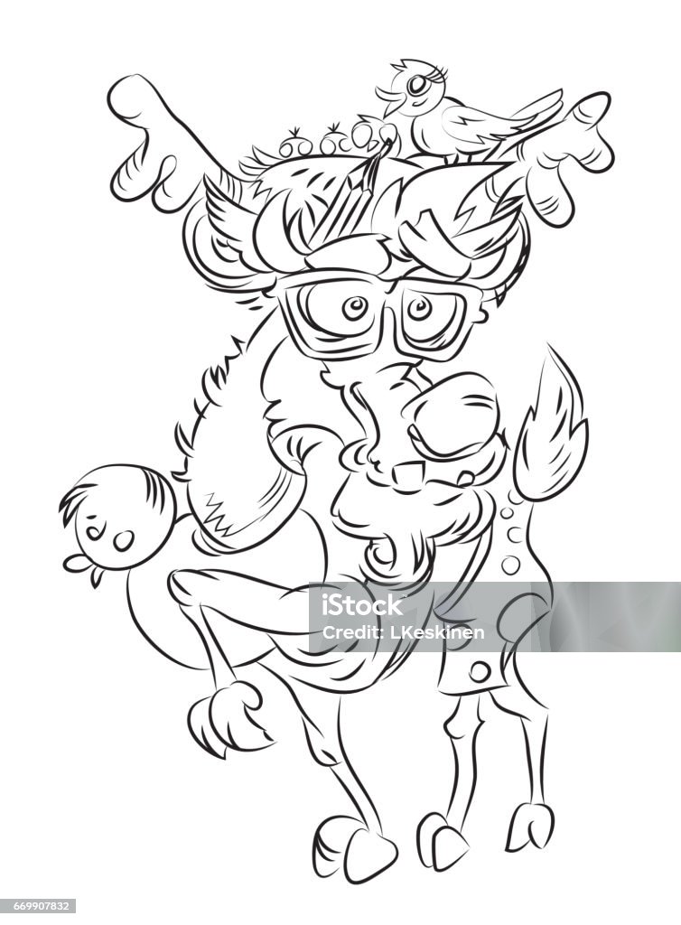 Cartoon Image Of Crazy Reindeer Stock Illustration - Download Image Now -  Animal, Animals In The Wild, Art And Craft - iStock