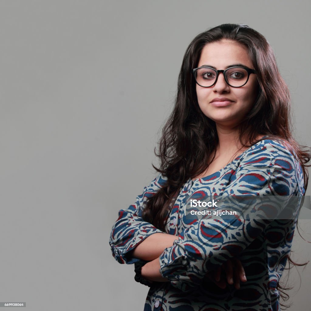 Portrait of a happy young woman India Stock Photo