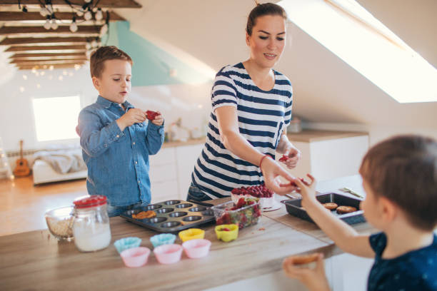 istock Mother and her boys in the kitchen 669948348