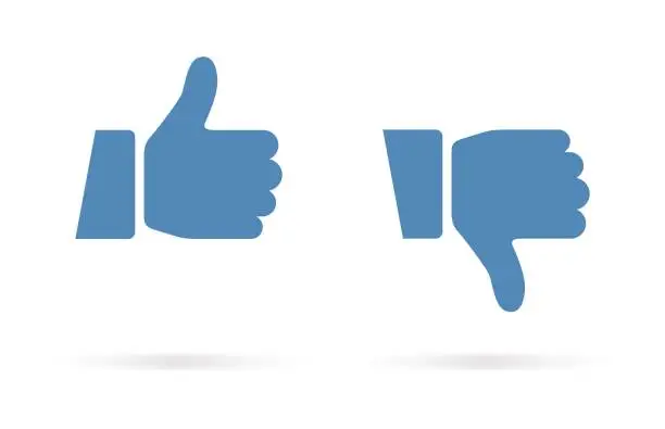 Vector illustration of Thumbs Up and Thumbs Down Icon