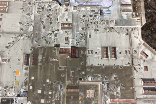 Aerial image of a rooftop infrared