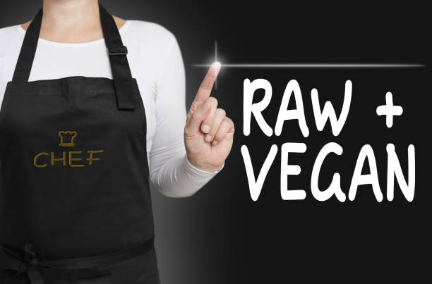 istock raw and vegan touchscreen is operated by chef concept 669958592