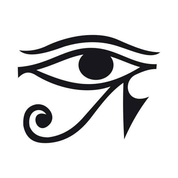 Eye of Horus icon, simple style Eye of Horus icon in simple style isolated on white background horus stock illustrations