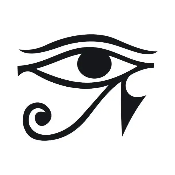 Vector illustration of Eye of Horus icon, simple style