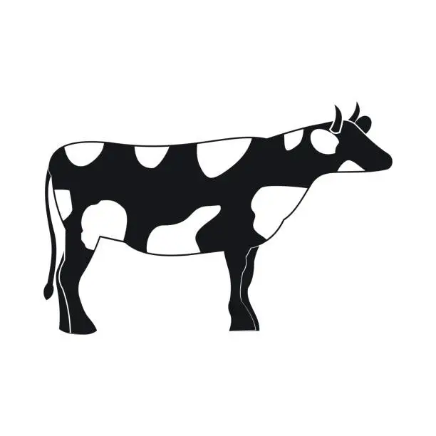 Vector illustration of Spotted cow icon, simple style