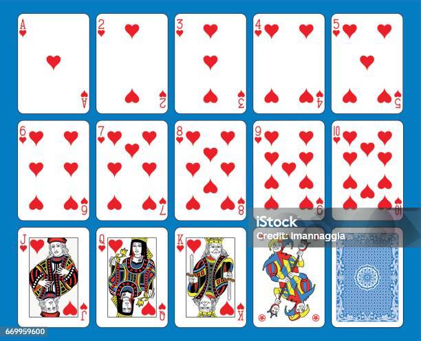Hearts Suite French Style Stock Illustration - Download Image Now - Playing Card, French Culture, Vector