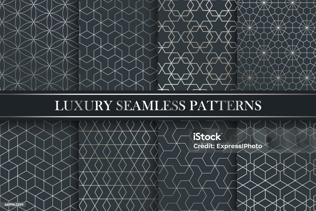 Luxury Ornamental Seamless Gradient Patterns Vector Collection Stock ...
