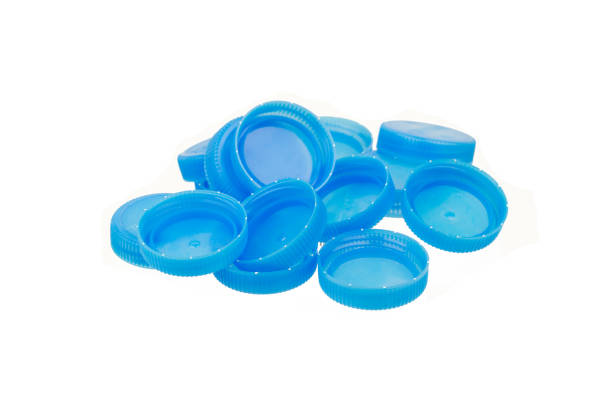 istock Plastic bottle caps isolated against a white background 669963258