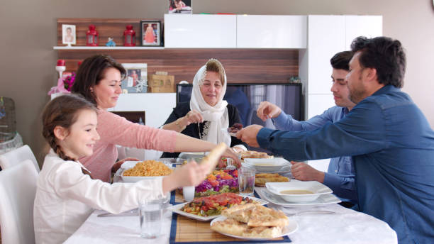 istock Family iftar meal in Ramadan 669968010