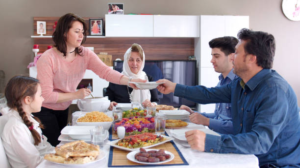 istock Family iftar meal in Ramadan 669968104