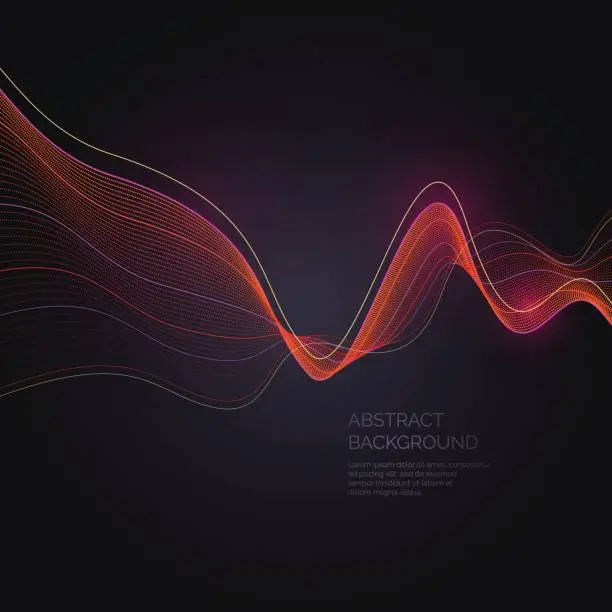 Vector illustration of Abstract background with a dynamic waves and particles