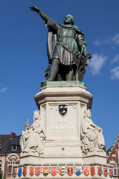 Jacob van Artevelde monument at Vrijdagmarkt, Ghent, Belgium.