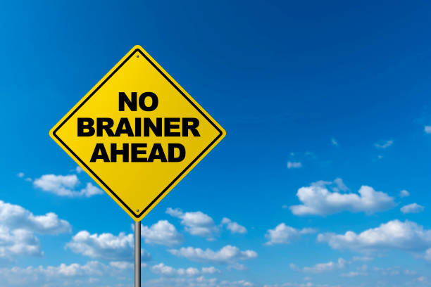istock No Brainer Ahead - Road Warning Sign 669978206
