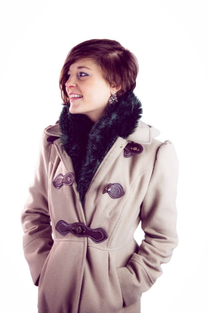 istock Attractive woman wearing a warm coat 669986160