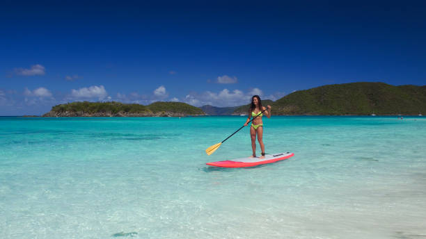istock young attractive woman on paddleboard 669996560