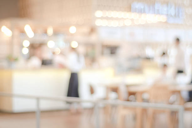 istock Blurred background : blur restaurant with people on bokeh light background 669996720