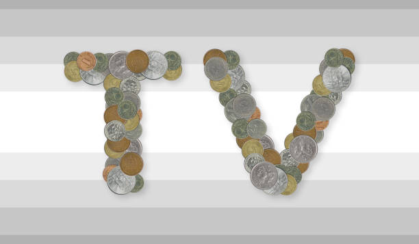 istock TV  – Coins on striped background 670020018