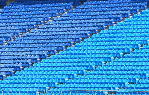 istock Blue seats sports stadium 670020814