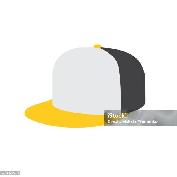 Hip Hop Or Rapper Baseball Cap Stock Illustration - Download Image Now - Baseball Cap, Cap - Hat, Icon Symbol