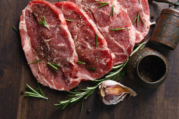 istock Pork steak with rosemary, garlic and pepper 670022690