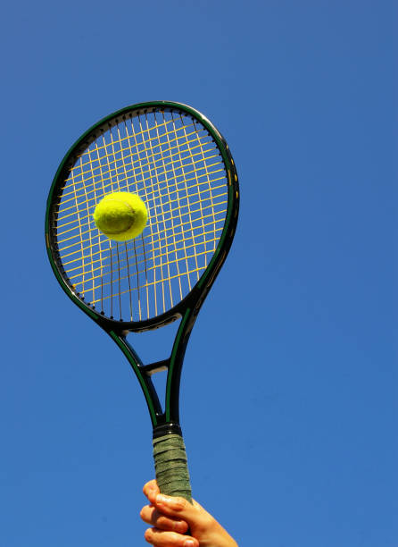 istock Tennis ball hit 670026458