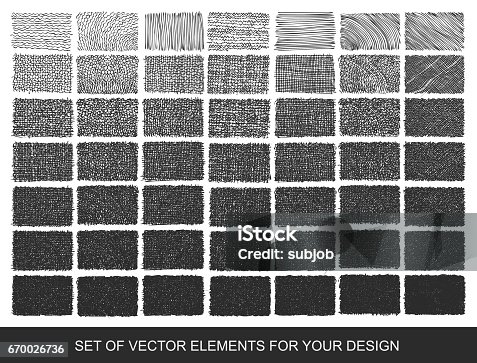 istock Collection of textures, brushes, graphics, design element. Hand-drawn. Abstract background. Modernistic Art. 670026736