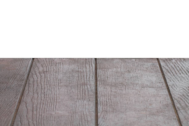 istock empty brown wooden texture table for restaurant, website, picture frame advertising chart board isolated with white backgrounds 670027430