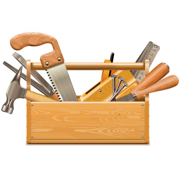 Wooden Tool Box Stock Photo - Download Image Now - Toolbox, Work Tool,  White Background - iStock