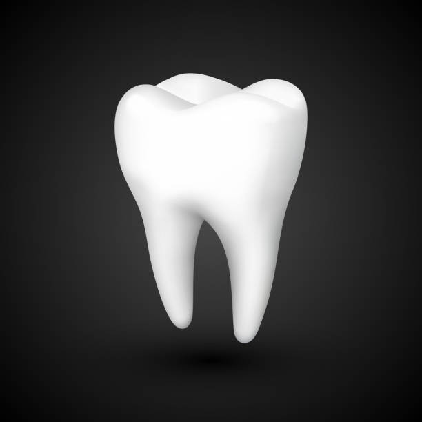 tooth on a black background, template design element, Vector illustration tooth on a black background, template design element , Vector illustration 3d printing hand stock illustrations