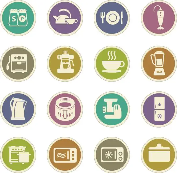 Vector illustration of kitchen icon set