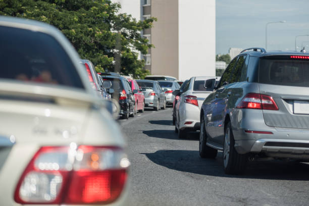 istock row of car with traffic jam 670050092