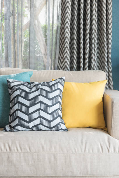 istock colorful pillows on modern sofa in blue modern living room 670050600