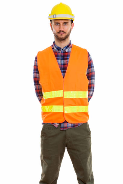 istock Studio shot of young man construction worker standing 670056338