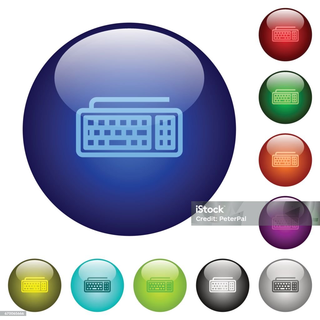 Color Computer Keyboard Glass Buttons Stock Illustration - Download ...
