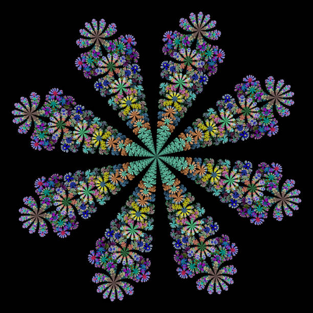Fractal art background for creative design. Abstract fractal. Decoration for wallpaper desktop, poster, cover booklet, card. Psychedelic. Print for clothes, t-shirt. Magic graphics.